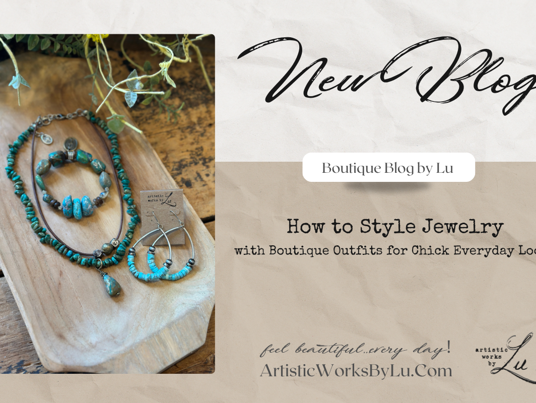 How to Style Handmade Jewelry with Boutique Outfits for a Chic Everyday Look - picture of turquoise jewelry on wooden surface