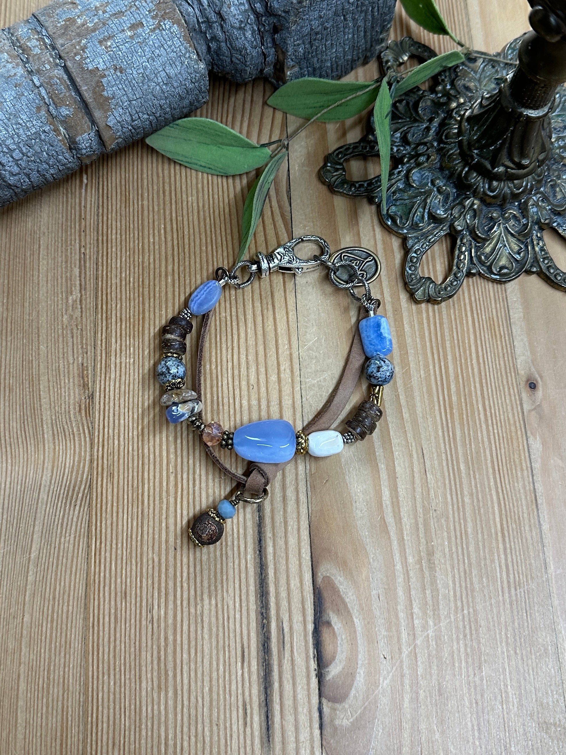 handmade blue beaded bracelet