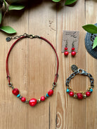 handmade red beaded bracelet