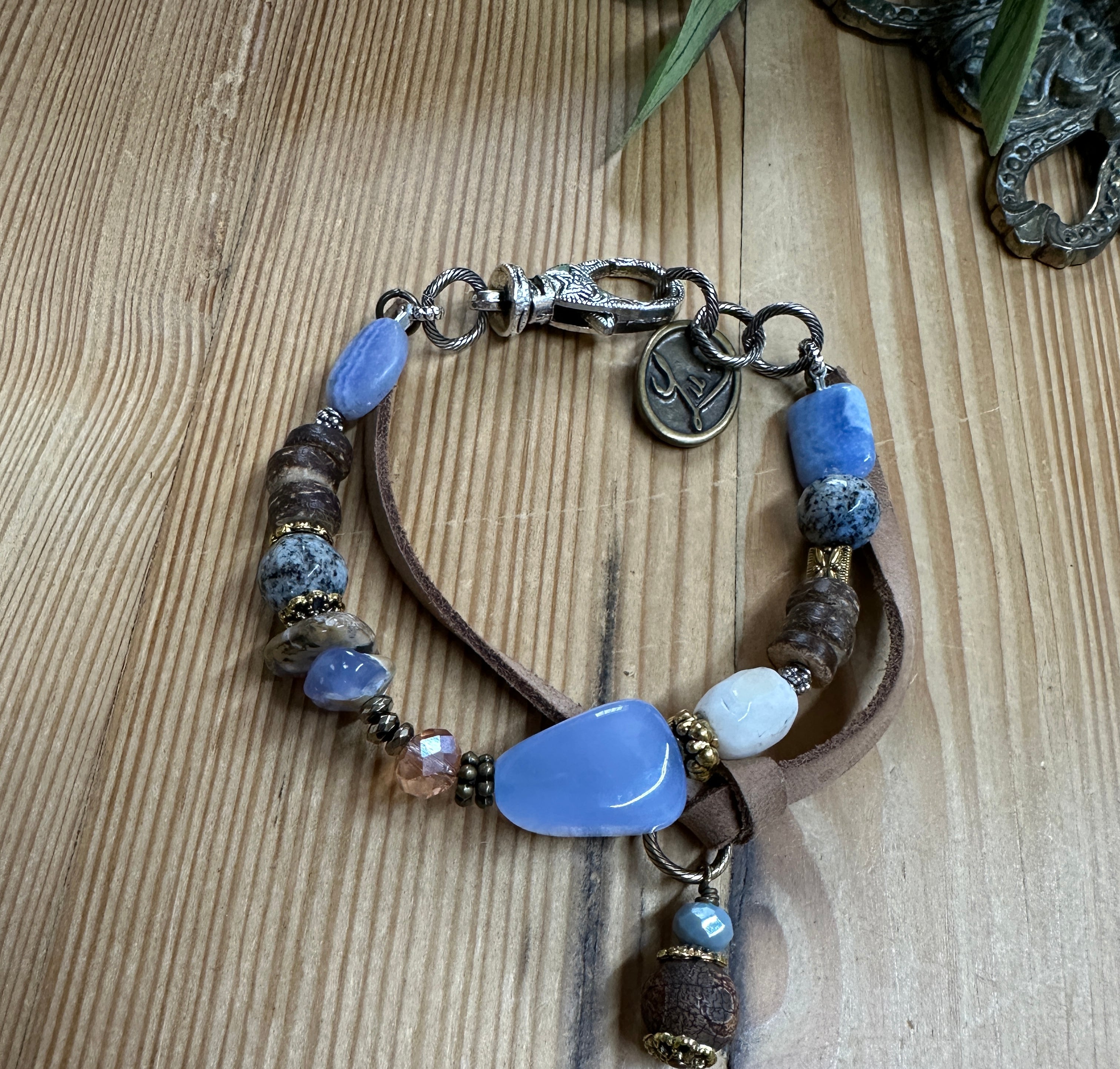 handmade blue beaded bracelet