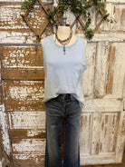 Sky blue women's boutique tank