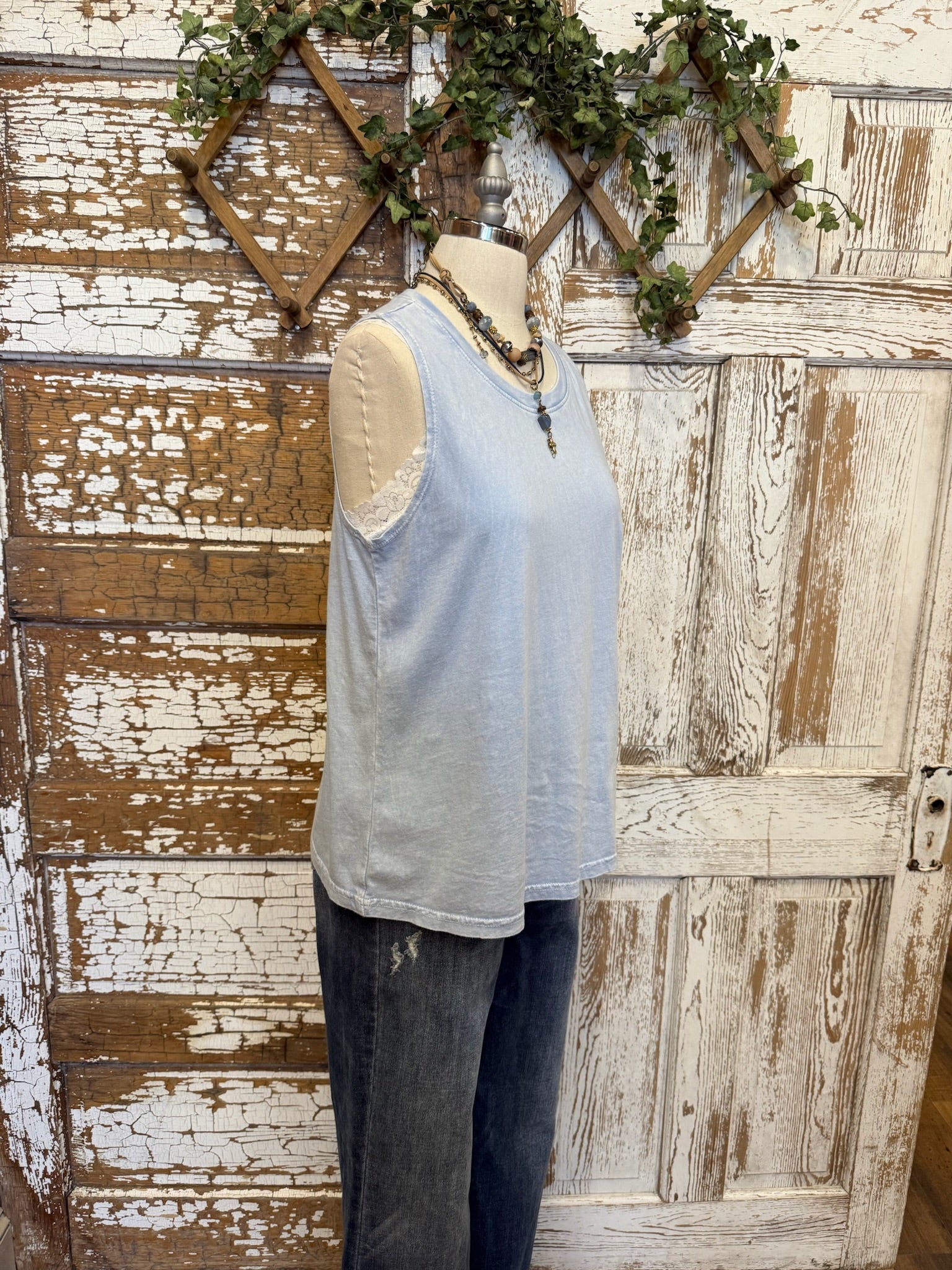 Sky blue women's boutique tank