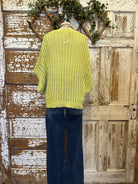 Lime open knit sweater