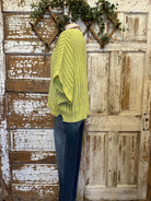 Lime open knit sweater