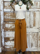 Button wide leg flowy pants
