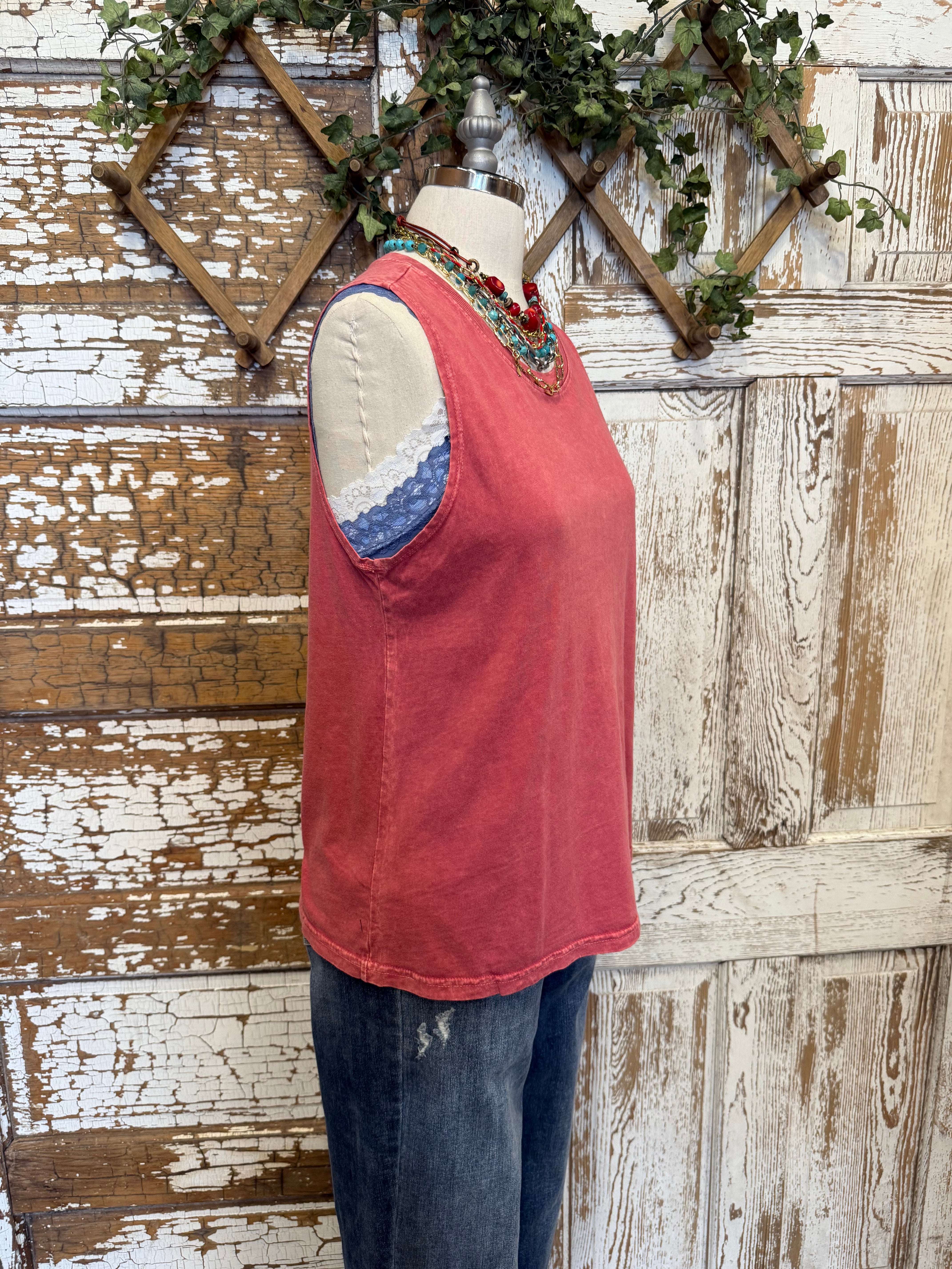 boutique barn red tank top