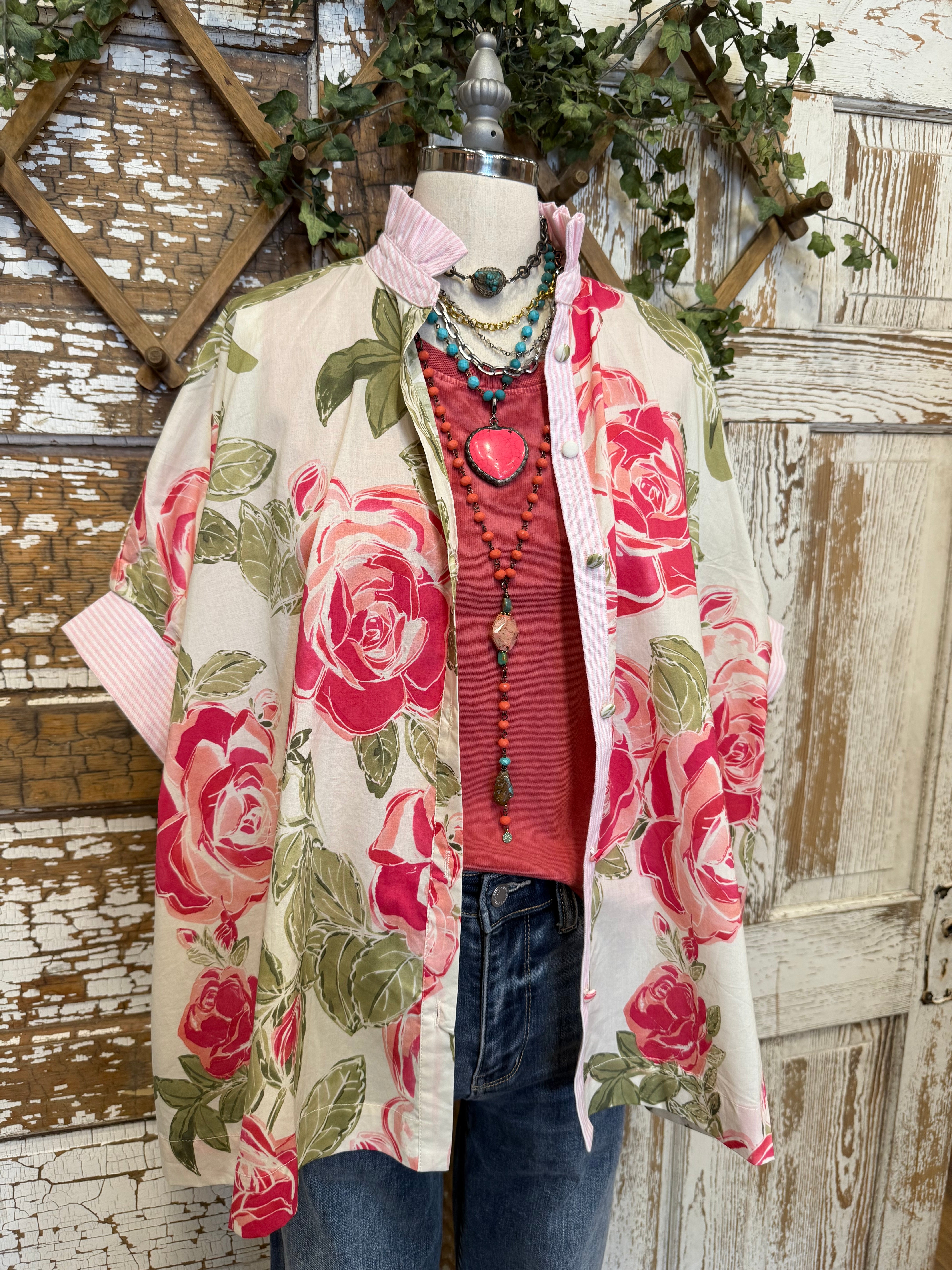 rose boutique button up blouse