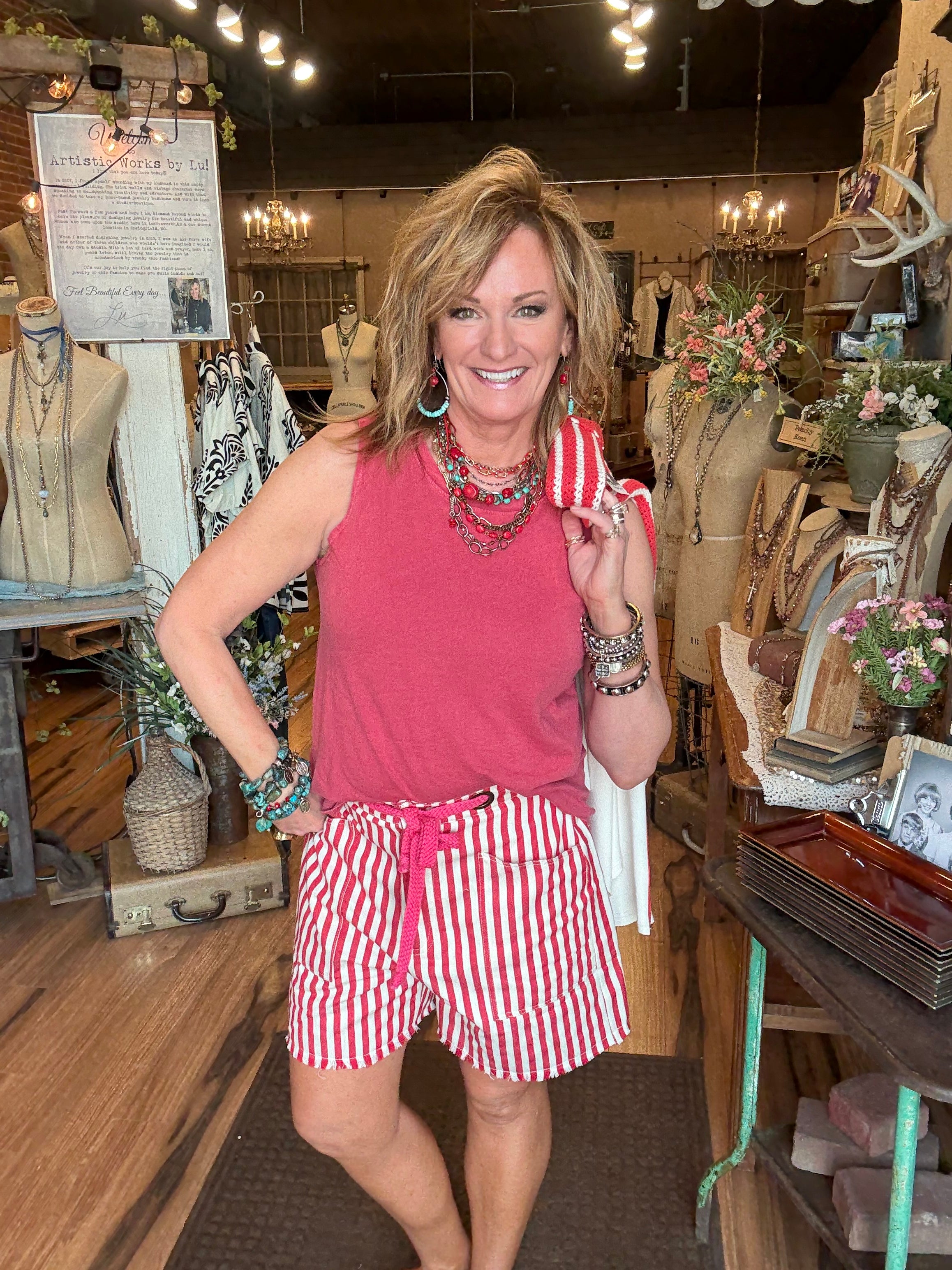 boutique barn red tank top