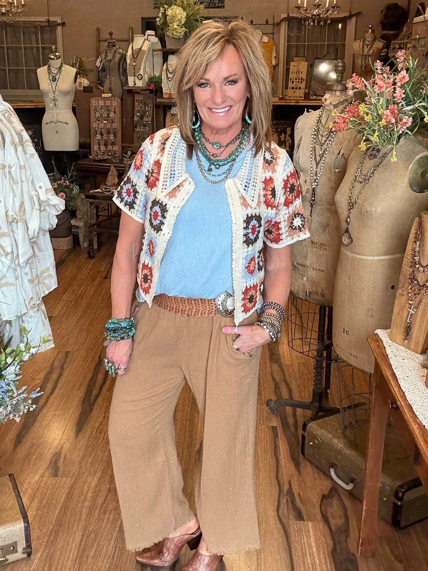 Sky blue women's boutique tank