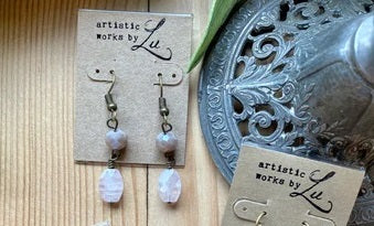 Handmade earrings with natural gemstones