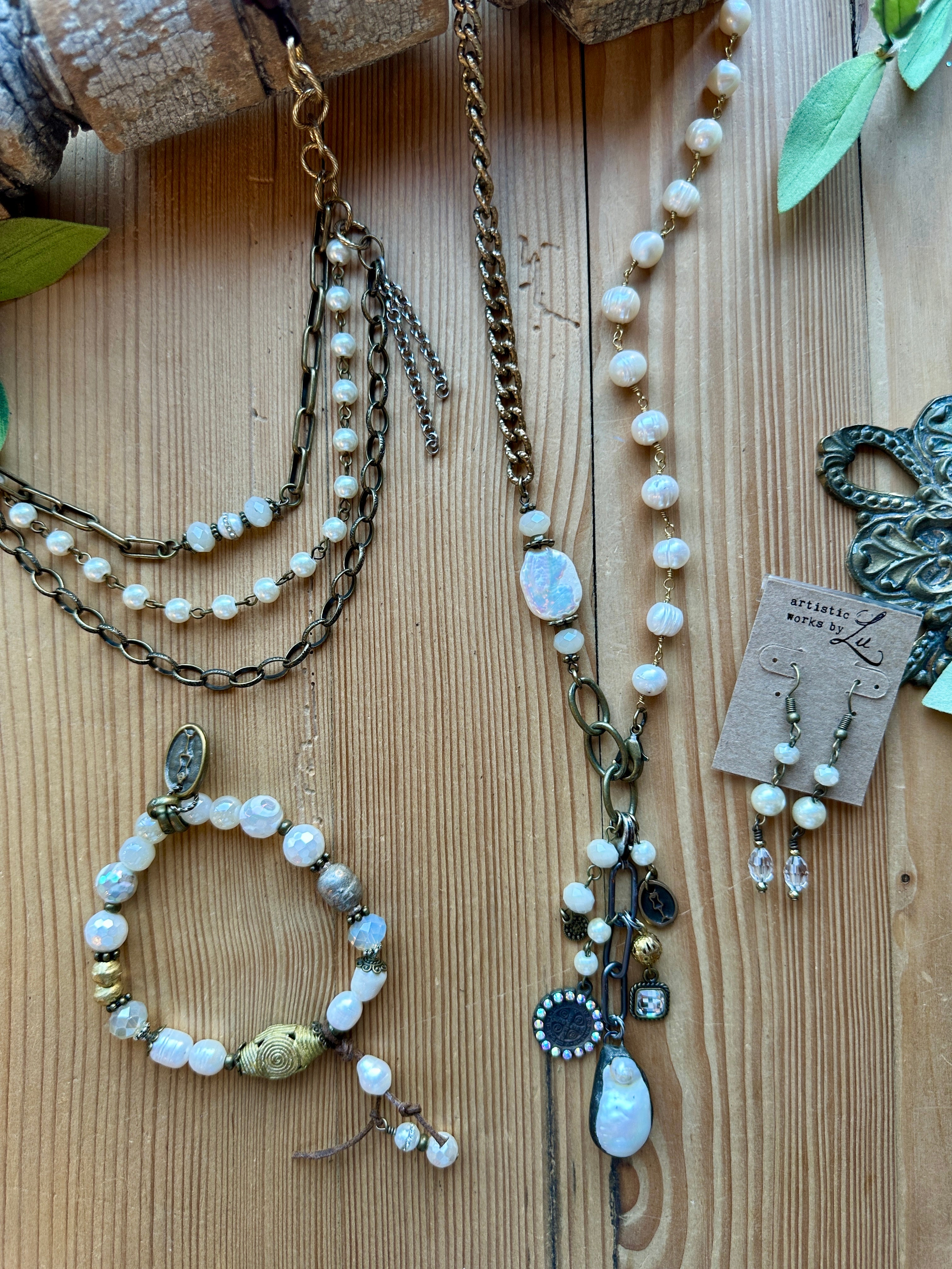 Gypsy Pearl and Crystal Earrings – Artistic Works By Lu