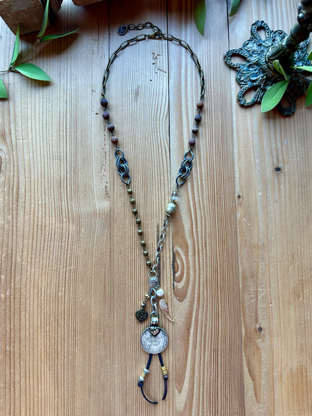 Urban Metal Afghan Coin Long Necklace – Artistic Works By Lu