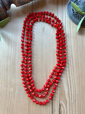 Red Crystal Layering Necklace