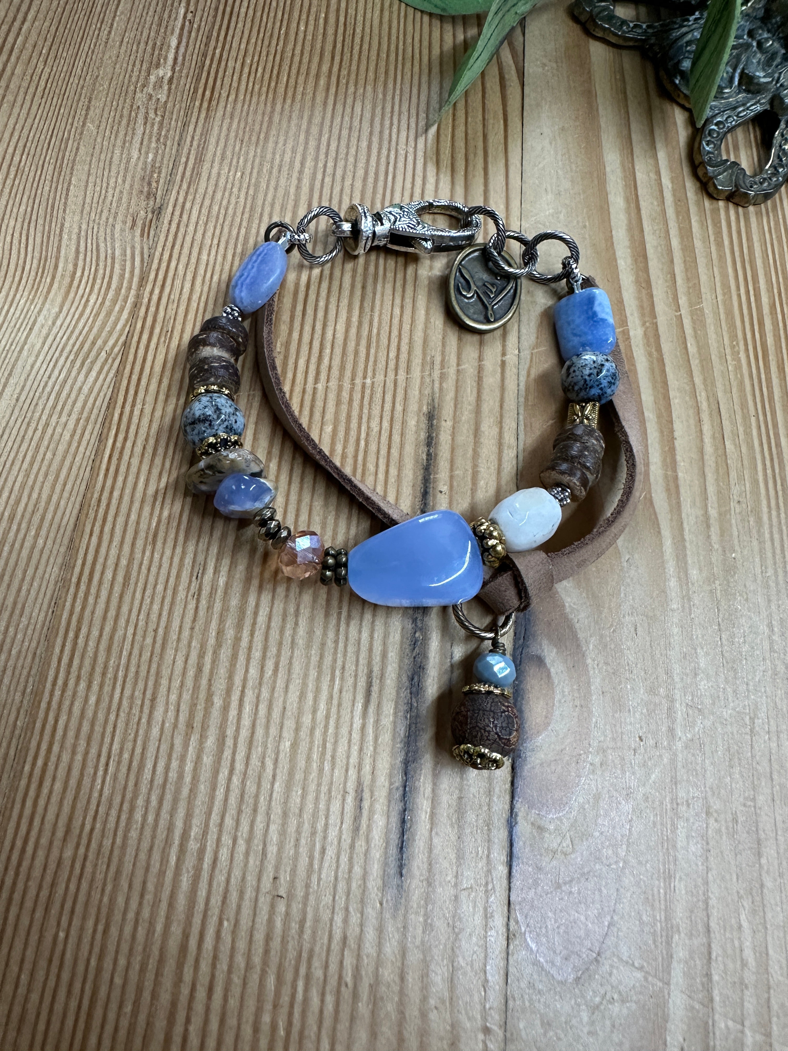 handmade blue beaded bracelet