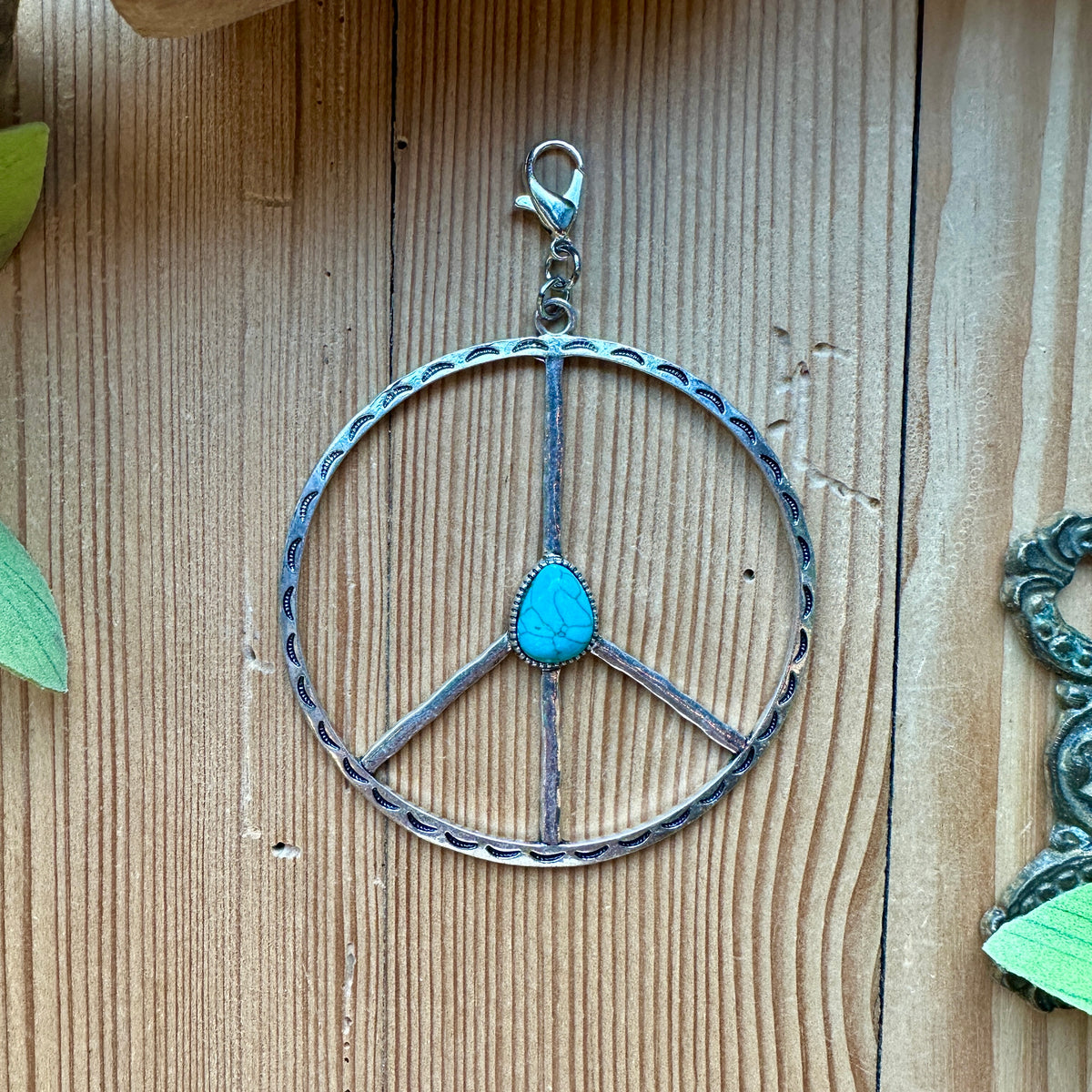 Turquoise Peace Symbol Pendant – Artistic Works By Lu