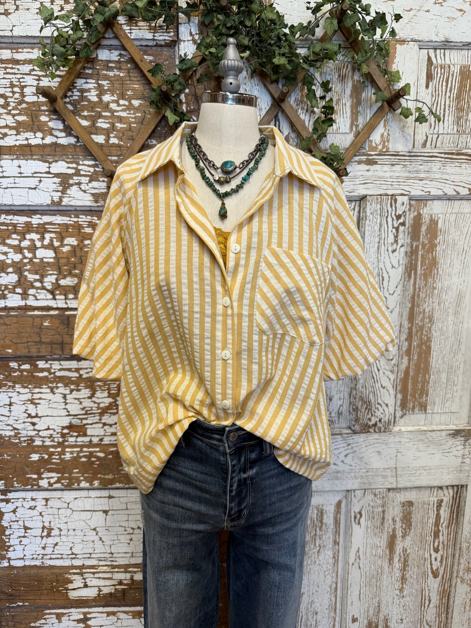 Sun Ray Yellow Striped Blouse
