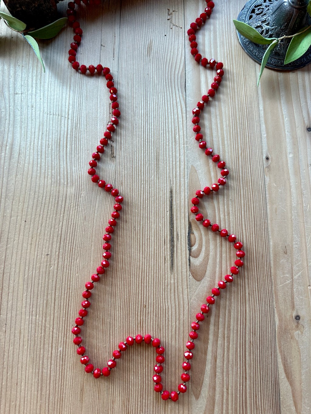 Red Crystal Layering Necklace