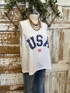 USA tank top women's boutique clothing