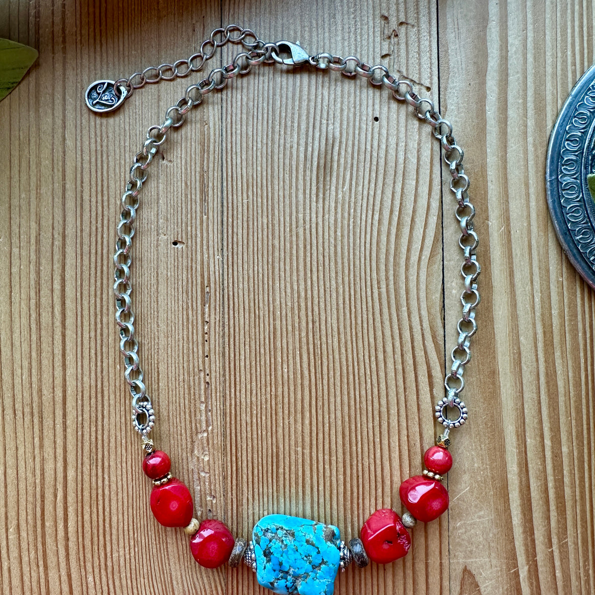 Reckless in Red Turquoise Chunk Necklace – Artistic Works By Lu