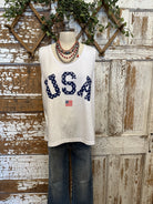 USA tank top women's boutique clothing