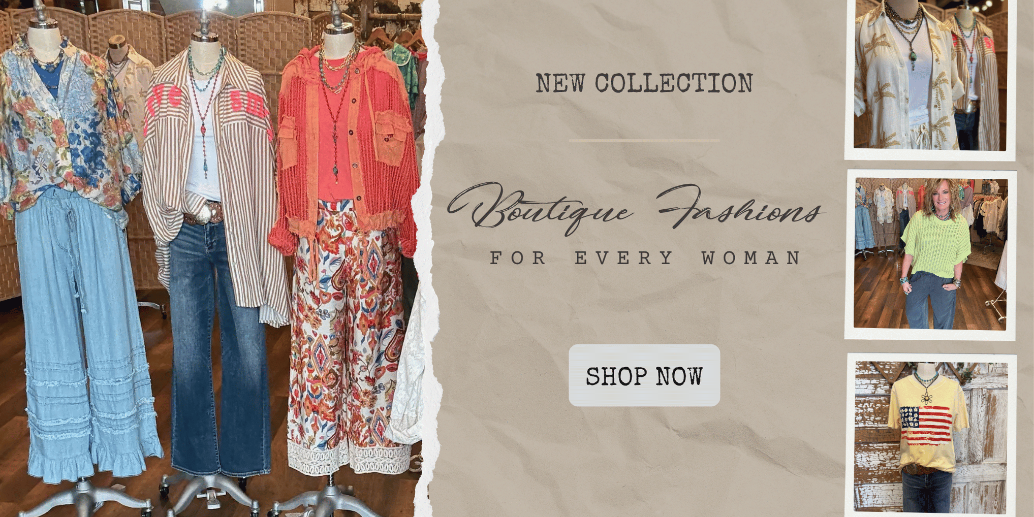 Boutique Clothing for women, fashions for women over 40 and handmade jewelry.