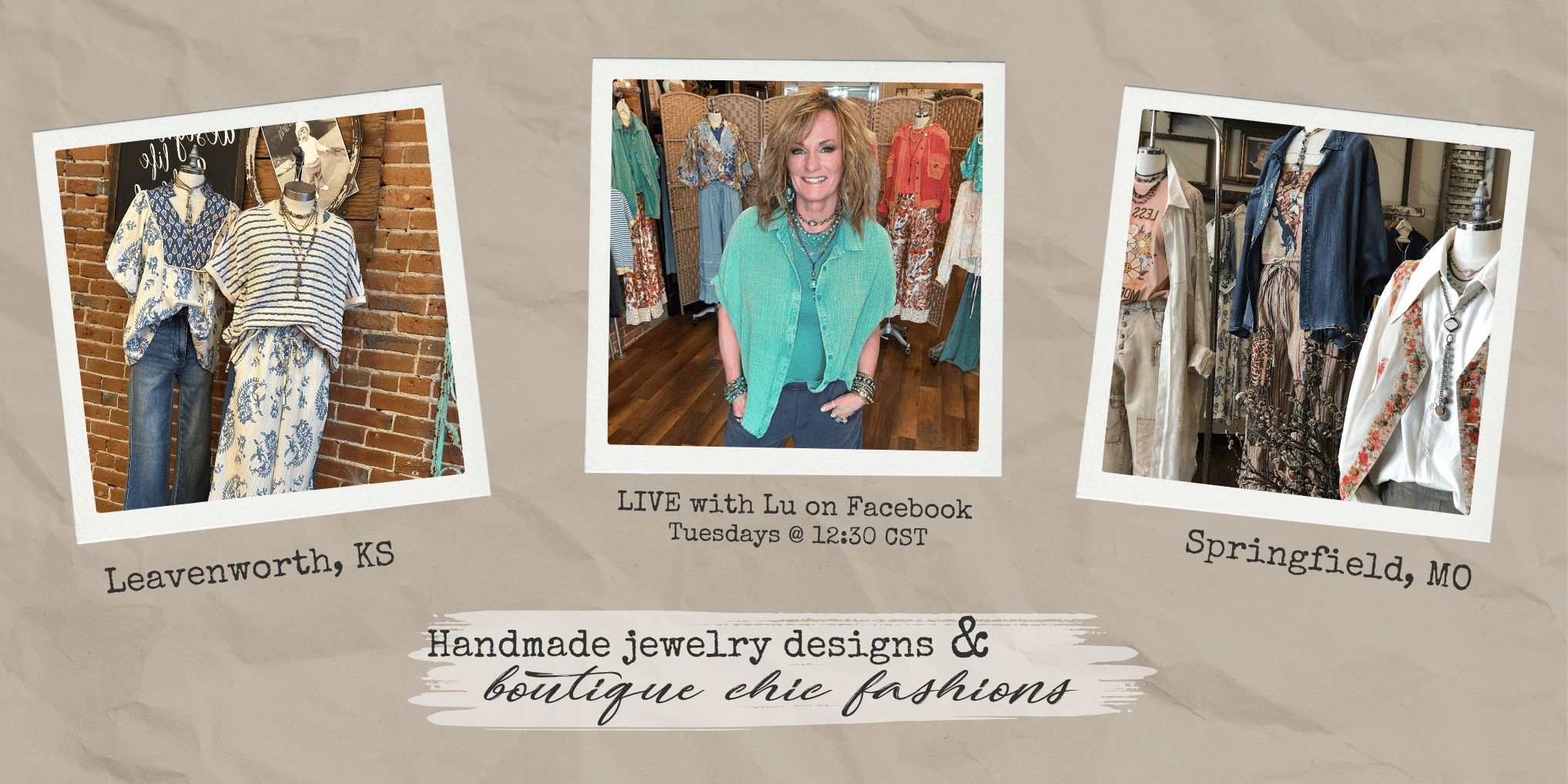 Boutique Clothing in Leavenworth, KS. Springfield, MO Boutique. Live with Lu on Facebook on Tuesdays.
