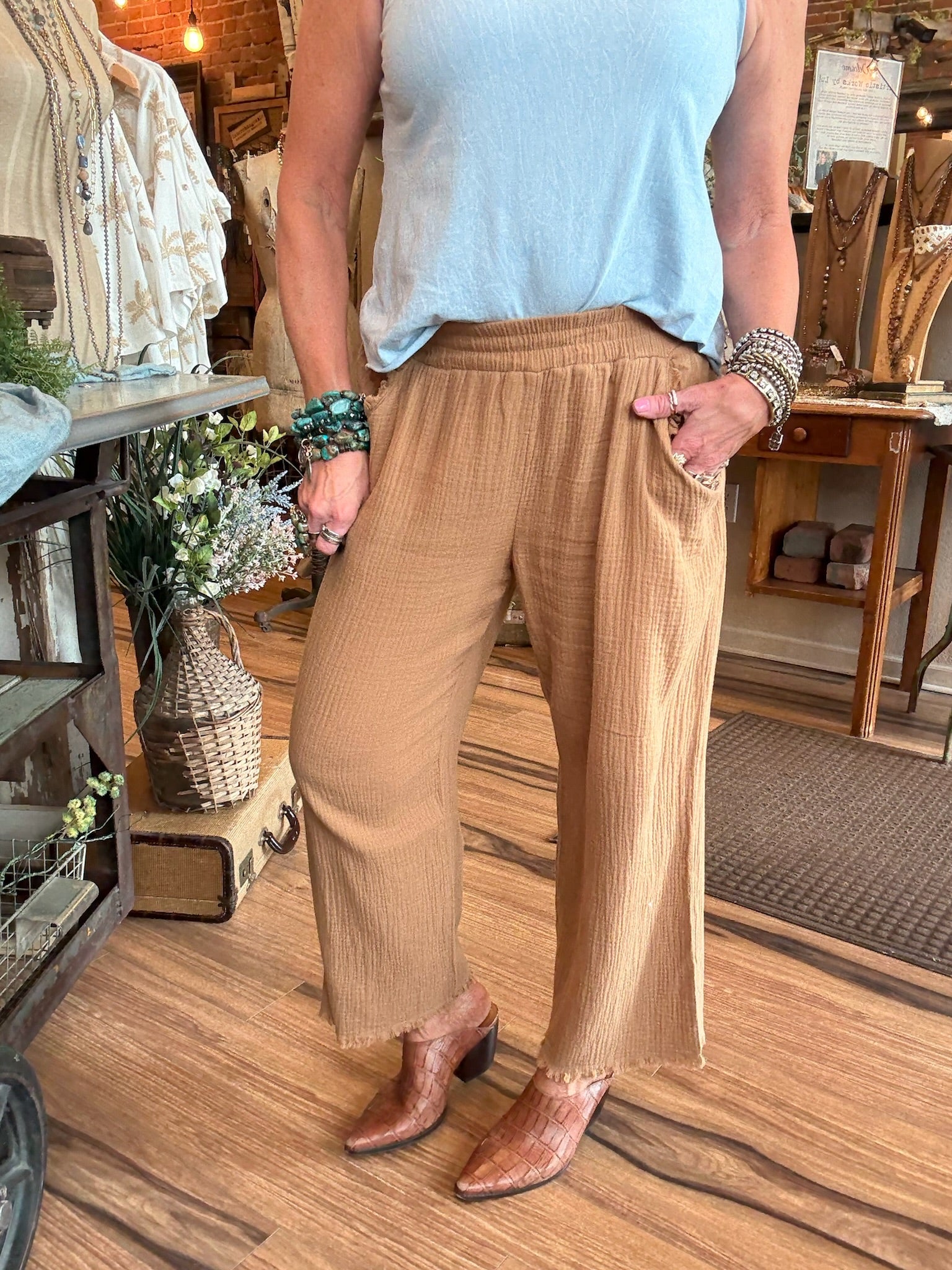 elastic waist women's pants