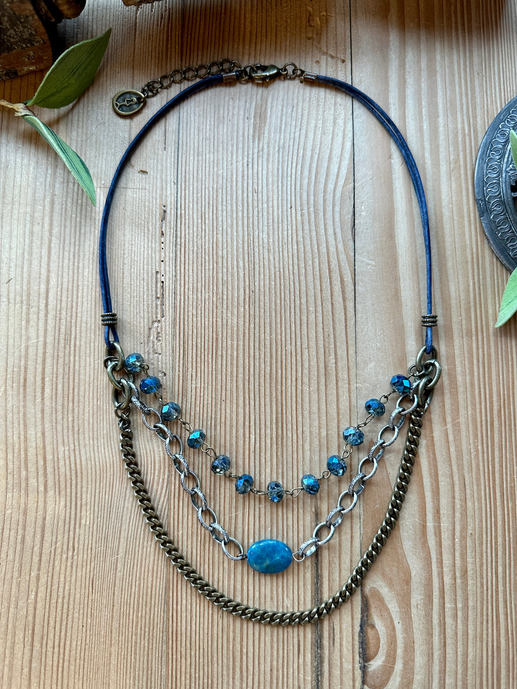 Indigo Lace Short Triple Necklace