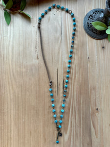 Marbled Matte Blue Interchangeable Necklace