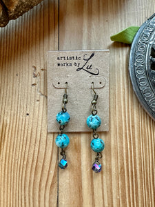 Marbled Matte Blue Earrings
