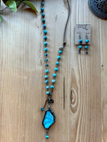 Marbled Matte Blue Earrings