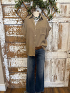 Button up sandstone boutique blouse