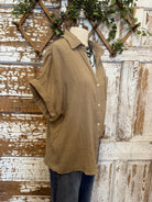 Button up sandstone boutique blouse