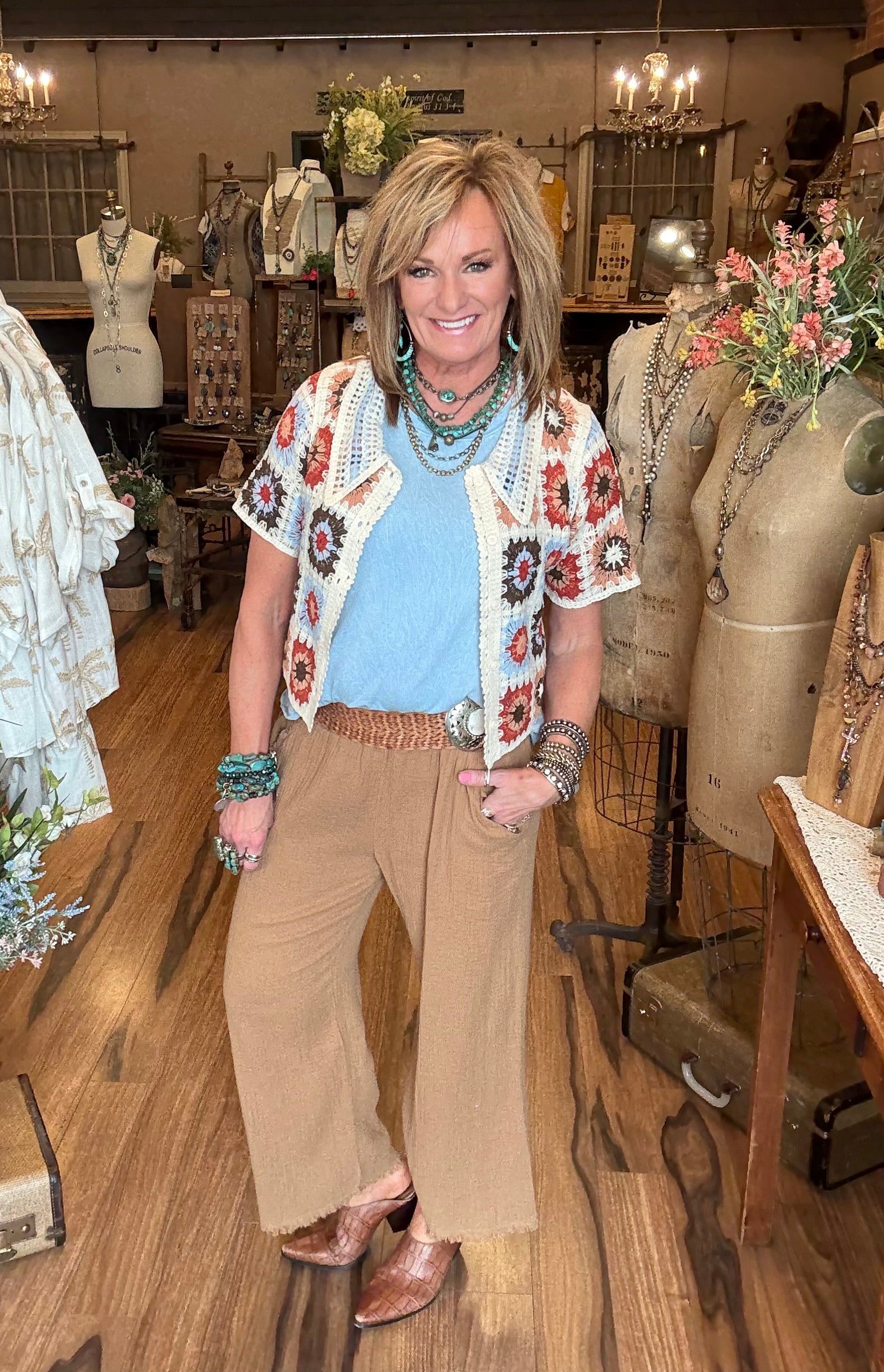 Sky blue women's boutique tank