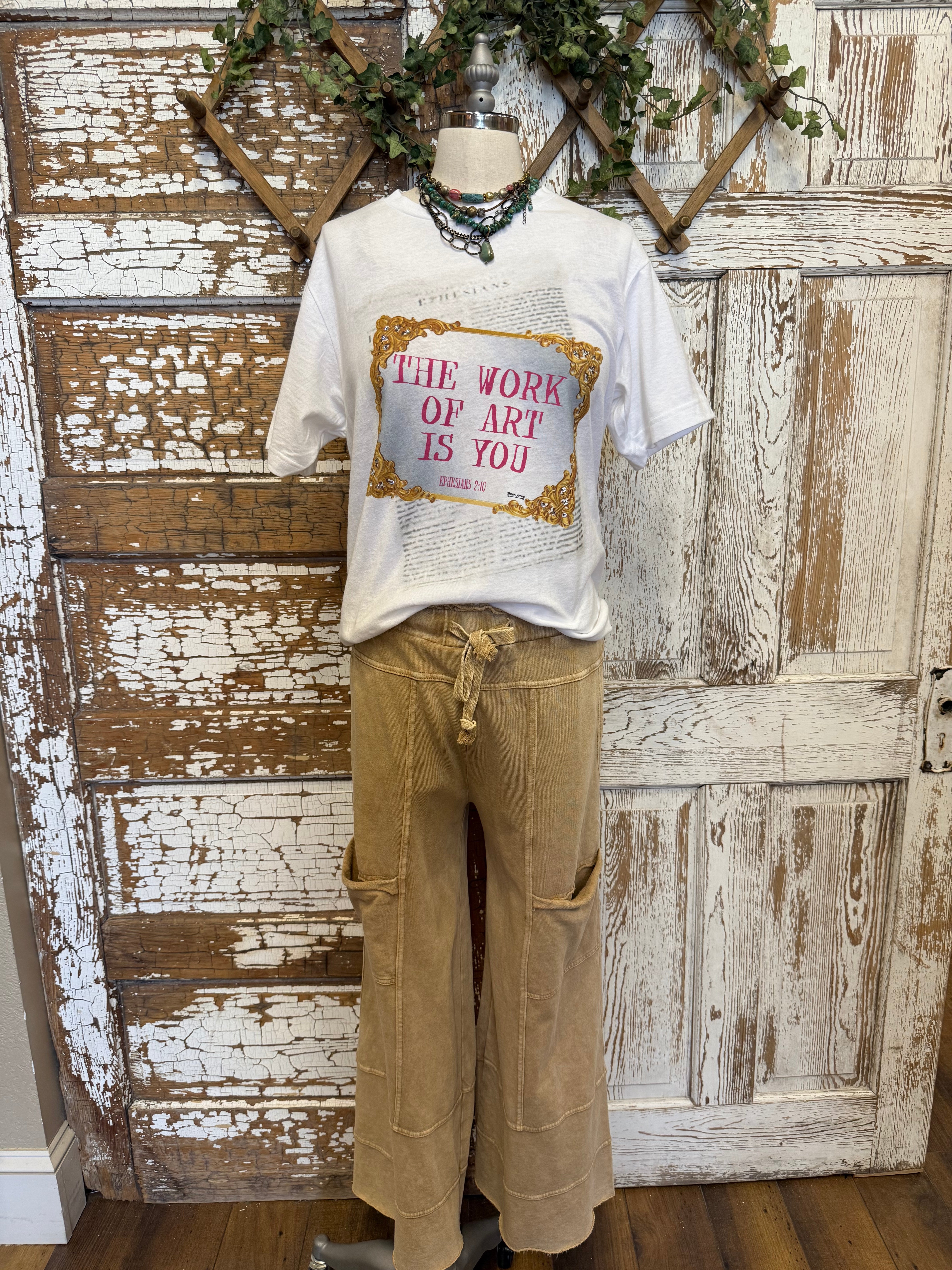 Mannequin wearing graphic tee and loungewear leisurewear pants