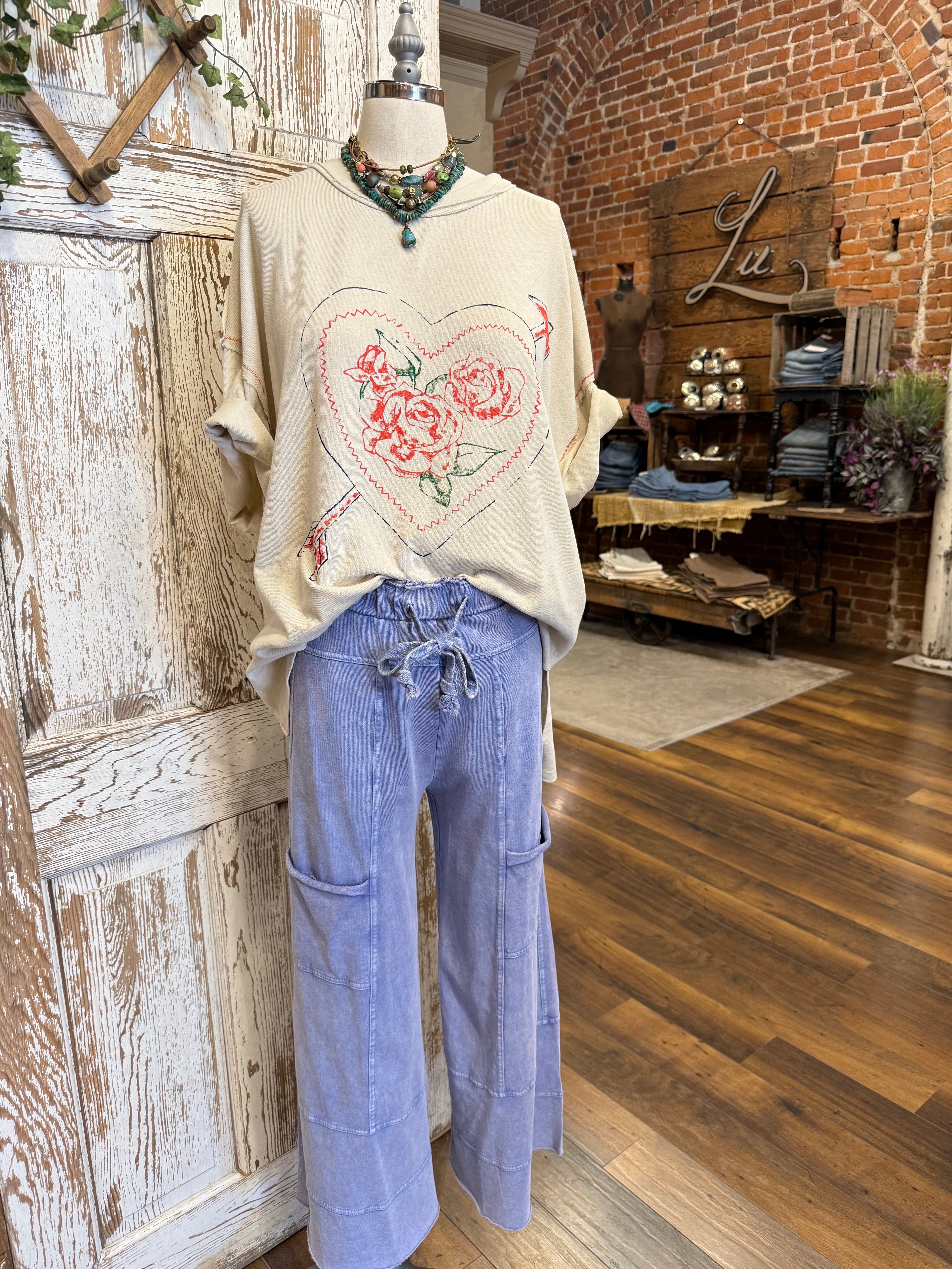 Lu Leisure pants - comfortable loungewear and leisurewear for women with handmade jewelry and graphic tee in Springfield MO boutique 