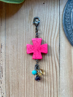 Fuchsia Cross Pendant
