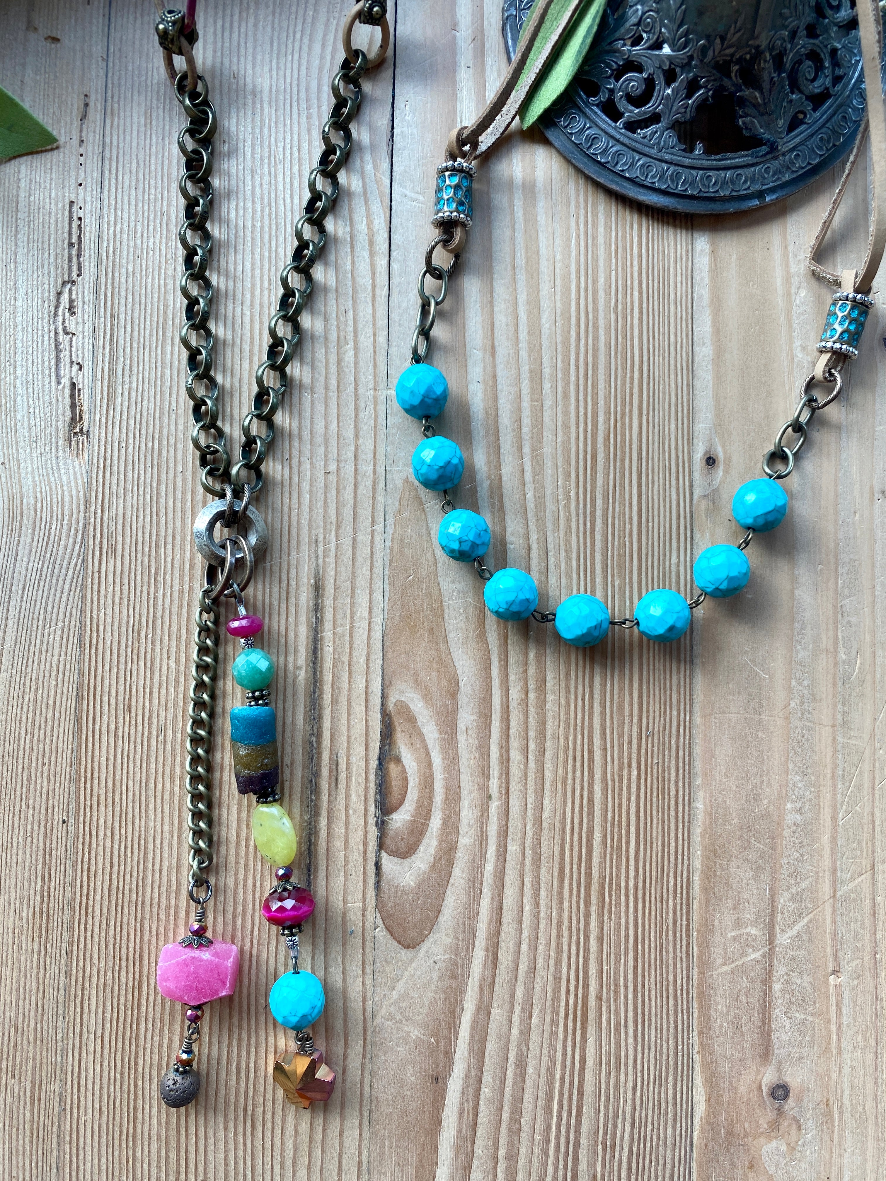 Bossy Brights Short Turquoise Necklace