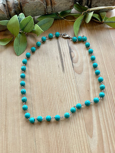 Turquoise Inspired Rosary Necklace